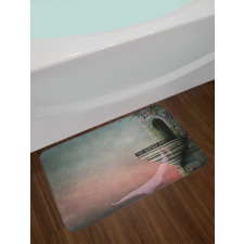 Old Medieval Tower Rose Bath Mat