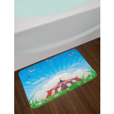 Circus Tent with Clouds Bath Mat