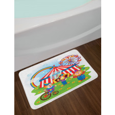 Fun Circus Scene Clowns Bath Mat