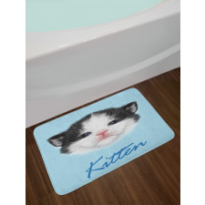 Furry Pink Nose Kitten Bath Mat