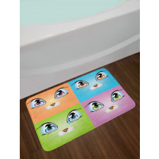 Colorful Animal Kitten Bath Mat