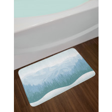 Mountains Winter Snowflake Bath Mat