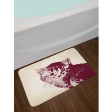 Grunge Retro Kitty Cat Bath Mat
