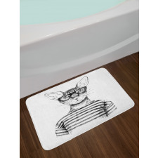 Hipster New Age Cat Bath Mat