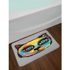 Sketch Art Dark Big Eyes Bath Mat