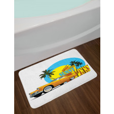 Vintage Car in City Miami Bath Mat