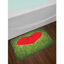 Geometric Mosaic Art Heart Bath Mat