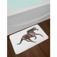 Brown Tones Triangle Horse Bath Mat