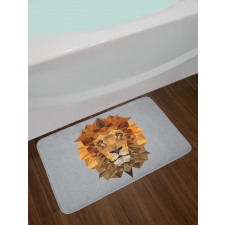 Lion in Geometric Details Bath Mat