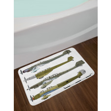 Old Dive Planes Jets Bath Mat