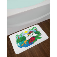 Rooster Exotic Paradise Bath Mat