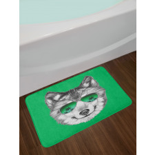 Exotic Wolf Portrait Bath Mat