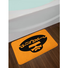 Retro Jazz Male in an Afro Bath Mat