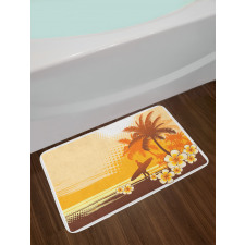 Surfer Tropical Landscape Bath Mat