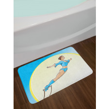 Woman Performing Trapeze Bath Mat