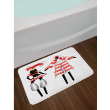 2 Moko Jumbies Silhouettes Bath Mat