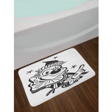 Whimsical Clown Portrait Bath Mat