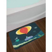 Hot Air Balloon and Animals Bath Mat