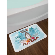 Sketchy Flowers Birds Bath Mat