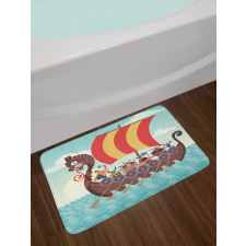 Dragon Ship and Characters Bath Mat