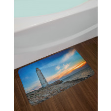 Lighthouse at Sunset Sea Bath Mat