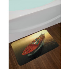 Container Ship at Sunrise Bath Mat