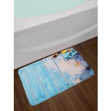 Beach Theme Elements Photo Bath Mat