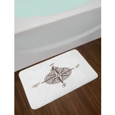 Simple Retro Windrose Art Bath Mat