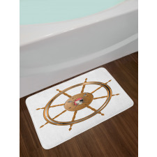 Pirate Sea Ship Wheel Bath Mat