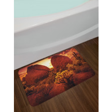 Cactus Rocks Desert Scenery Bath Mat