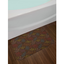 Colorful Branches with Buds Bath Mat