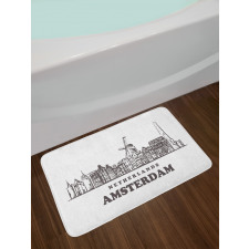 Netherlands City Skyline Bath Mat