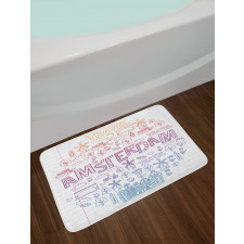 Doodle Style Elements Bath Mat