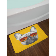 Funny Pet in Sunglasses Bath Mat