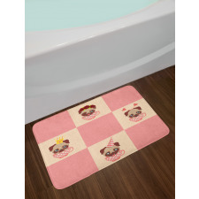 Kawaii Style Characters Bath Mat