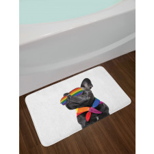 Proud Gay Pet Posing Funny Bath Mat