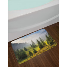 Green Trees on Meadow Bath Mat