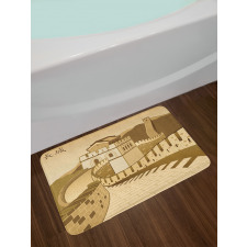 Old Cultural Heritage Bath Mat