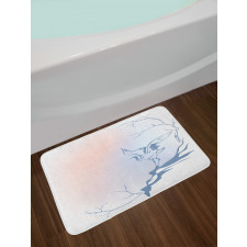 Winter Tree Branches Bath Mat