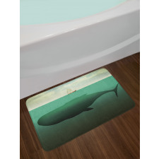 Giant Whale Sailboat Bath Mat