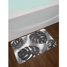 Monstera and Palm Leaves Bath Mat