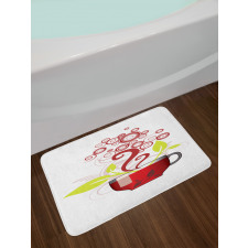 Circles Spirals Leaves Bath Mat