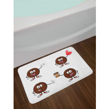 Cheerful Cartoon Characters Bath Mat