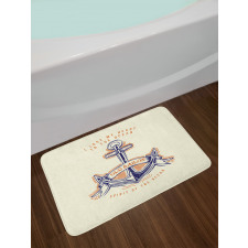 Vintage Style Anchor Sign Bath Mat