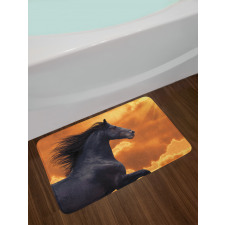 Galloping Friesian Horse Bath Mat