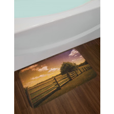 Rural Meadow Fence Sky Bath Mat