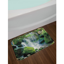 Waterfall Flows Rocks Bath Mat