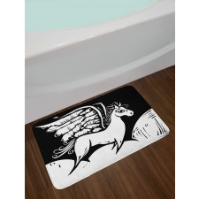 Monochromatic Pegasus Horse Bath Mat