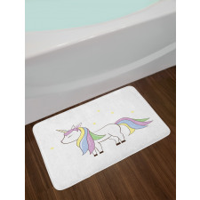 Horse Childish Doodle Bath Mat