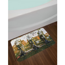 Building in Balinese Asia Bath Mat